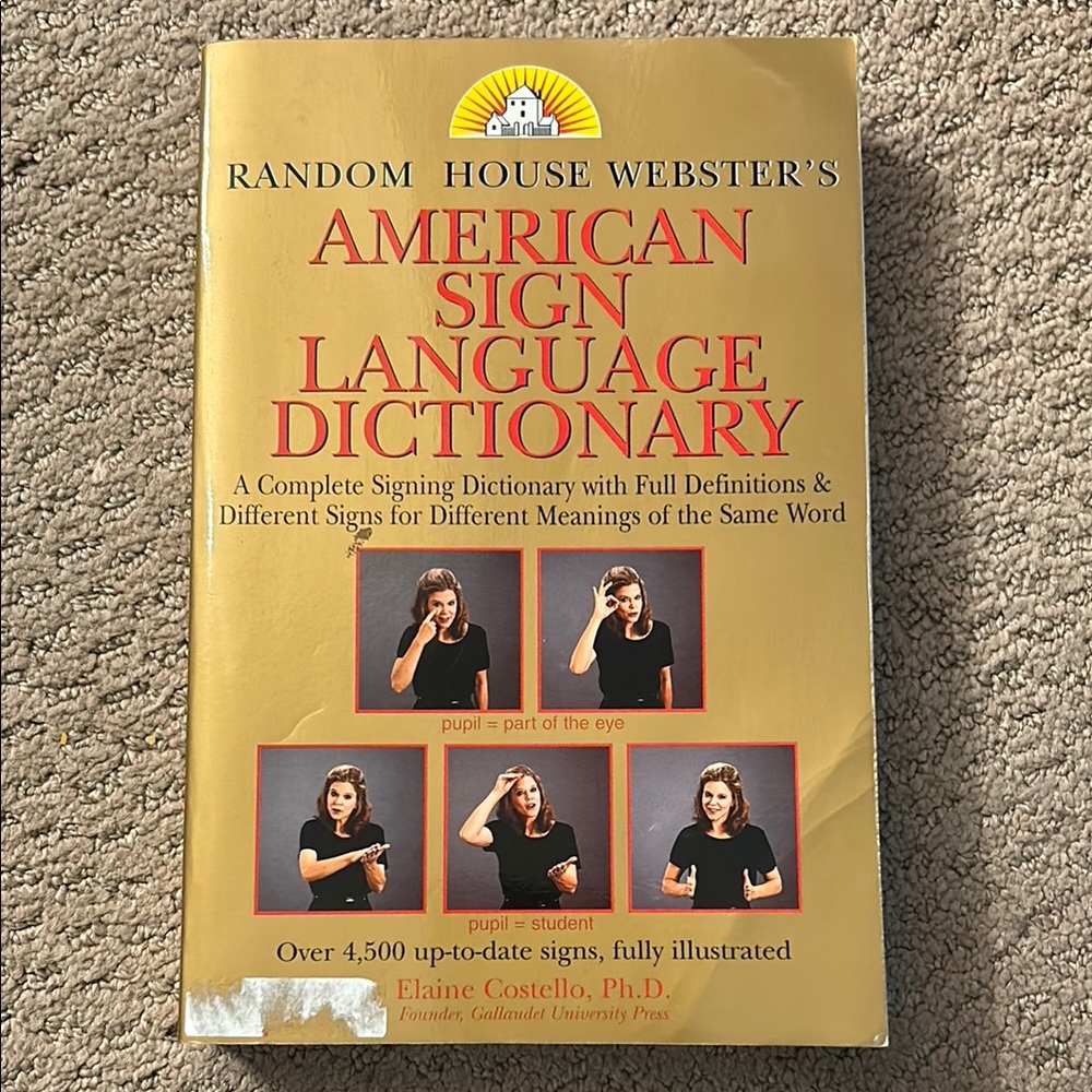 American Sign Language Dictionary ASL book by Random House Webster